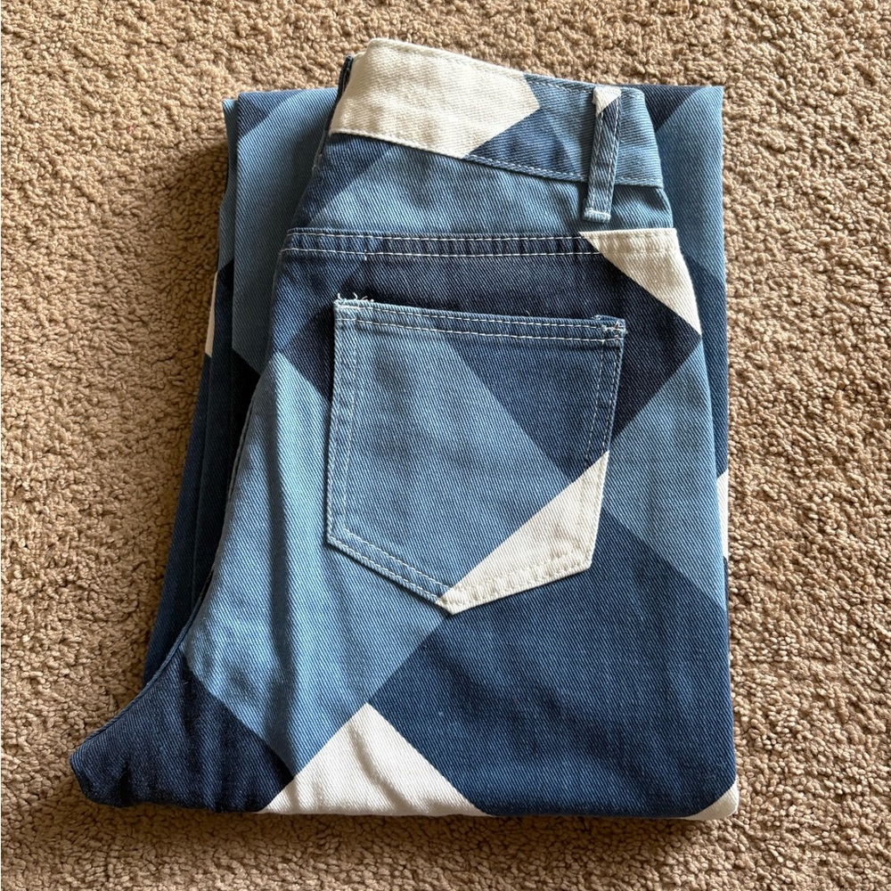 Geometric Blue Jeans